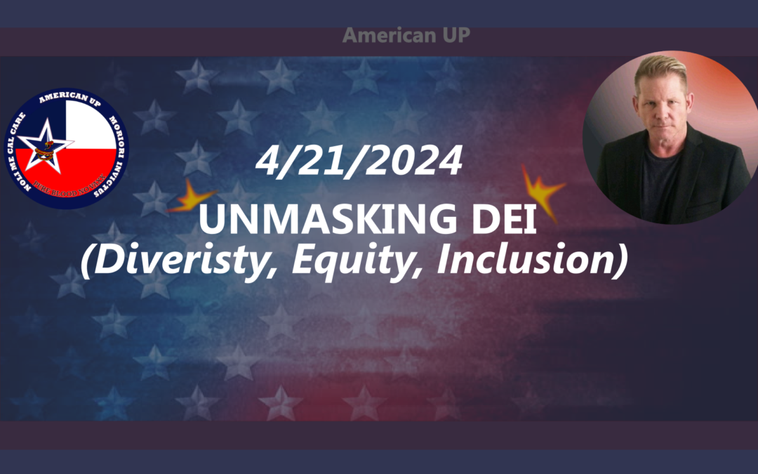 The image is a graphical user interface featuring text elements such as "AMERICAN UP," "MORIORI INVICTUS," "PURE BLOOD NO VAXX," and "NOLI ME CAL CARE." It also mentions the "Critical Race Theory Cannon showing 3 cannon balls representing Edcuation, Law, Economics"